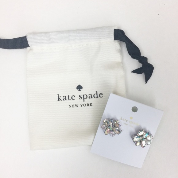 KATE SPADE Crystal Cluster Patina Stud Earrings - Picture 2 of 3